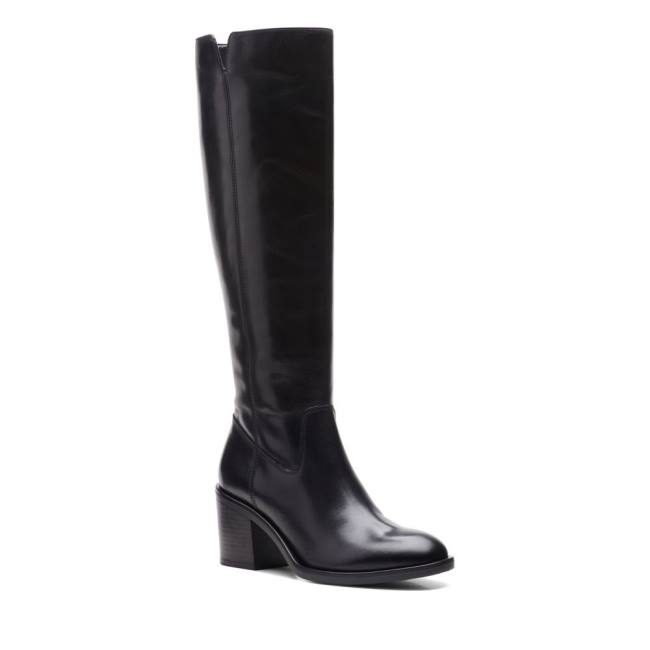 Botas De Cano Alto Clarks Valvestino Hi Feminino Pretas | CLK965PKL