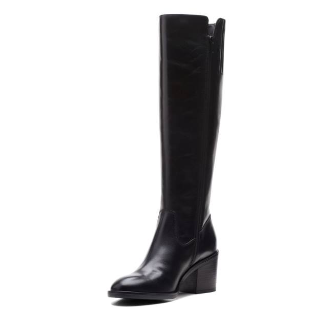 Botas De Cano Alto Clarks Valvestino Hi Feminino Pretas | CLK965PKL