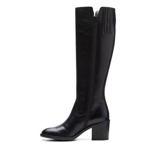 Botas De Cano Alto Clarks Valvestino Hi Feminino Pretas | CLK965PKL