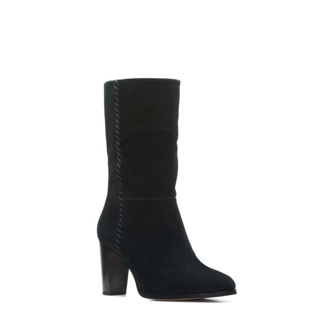 Botas Salto Alto Clarks Karamo Medio Feminino Pretas | CLK709WRS