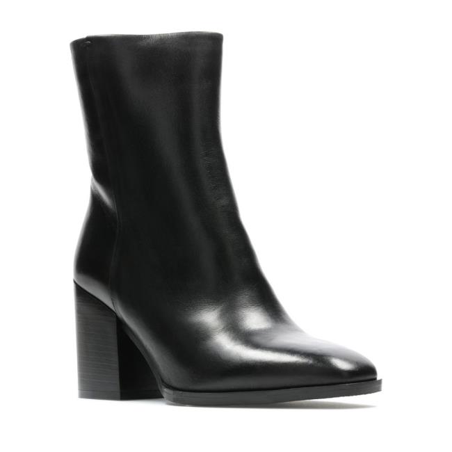 Botas Salto Alto Clarks Lydia Medio Feminino Pretas | CLK812KRP