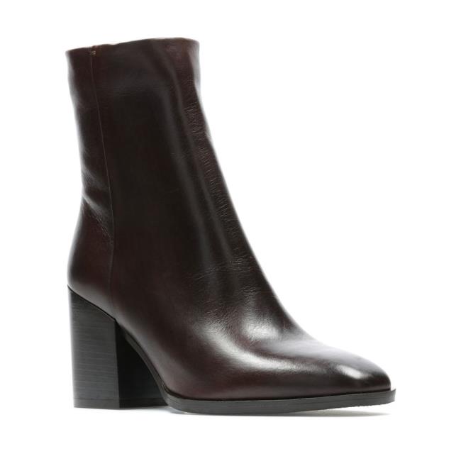 Botas Salto Alto Clarks Lydia Medio Feminino Marrom Escuro | CLK860WXD