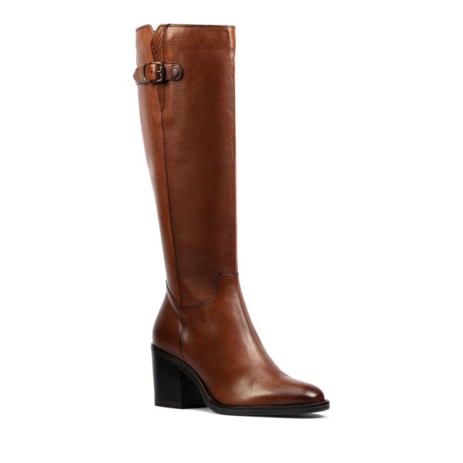 Botas Salto Alto Clarks Mascarpone 2 Up Feminino Marrom | CLK361ZGH