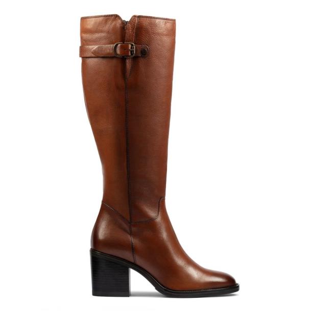 Botas Salto Alto Clarks Mascarpone 2 Up Feminino Marrom | CLK361ZGH