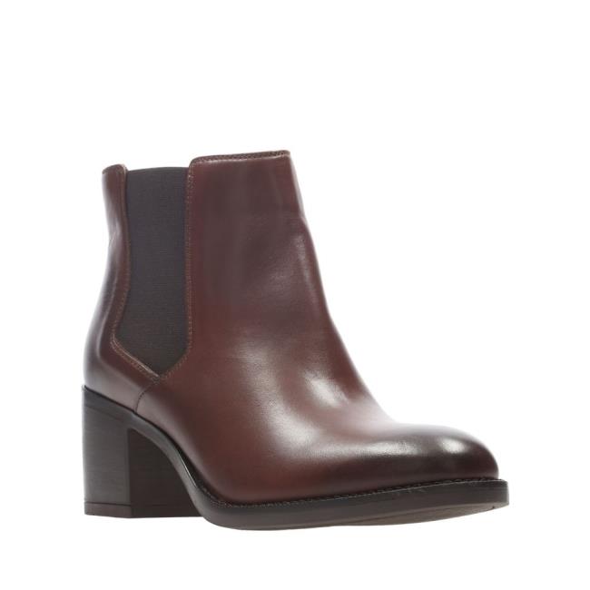 Botas Salto Alto Clarks Mascarpone Bay Feminino Marrom | CLK406CJB