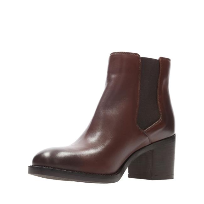 Botas Salto Alto Clarks Mascarpone Bay Feminino Marrom | CLK406CJB