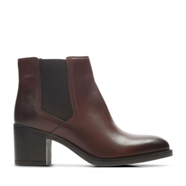 Botas Salto Alto Clarks Mascarpone Bay Feminino Marrom | CLK406CJB