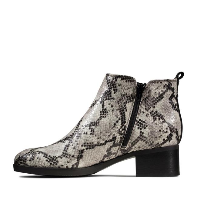 Botas Salto Alto Clarks Mila Sky Feminino Cinzentas Serpentine | CLK791BZL