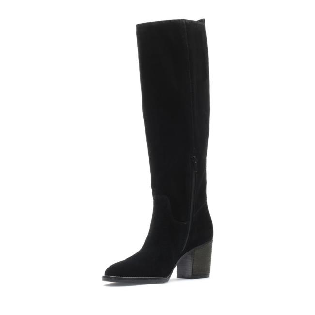 Botas Salto Alto Clarks Park Rise Feminino Pretas | CLK186RUL