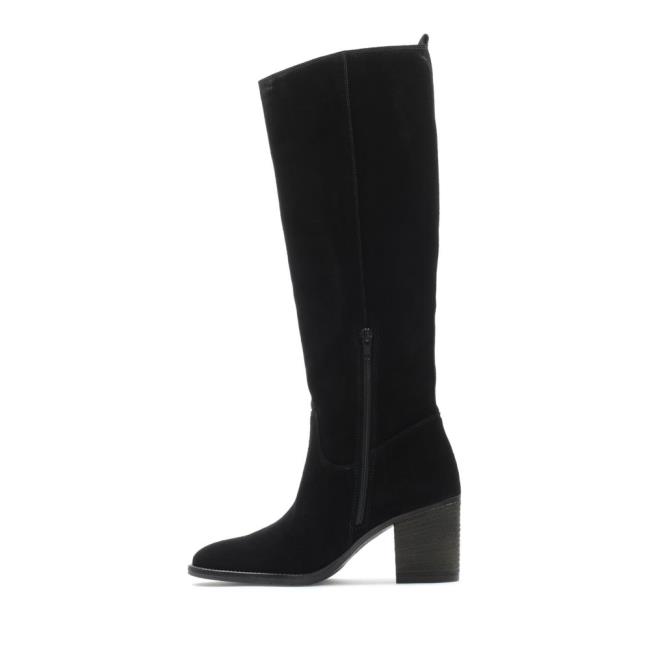 Botas Salto Alto Clarks Park Rise Feminino Pretas | CLK186RUL