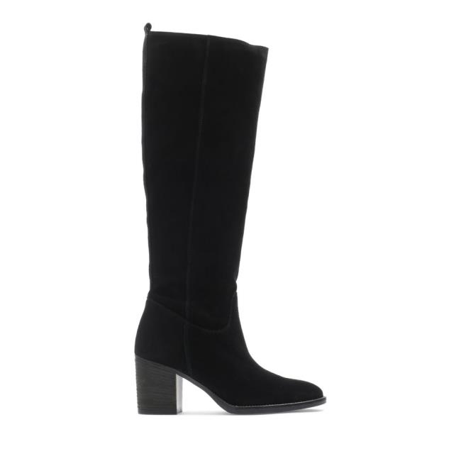 Botas Salto Alto Clarks Park Rise Feminino Pretas | CLK186RUL