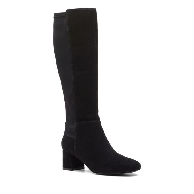 Botas Salto Alto Clarks Sheer55 Hi Feminino Pretas | CLK579WKG