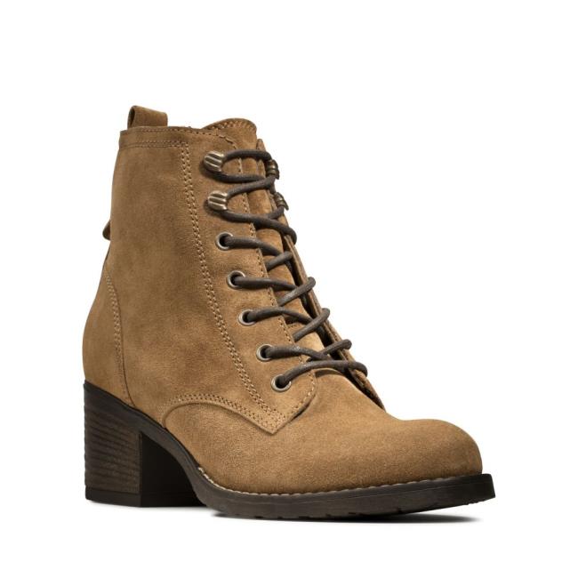 Botas Salto Alto Clarks Thornby Renda Feminino Marrom | CLK520UER