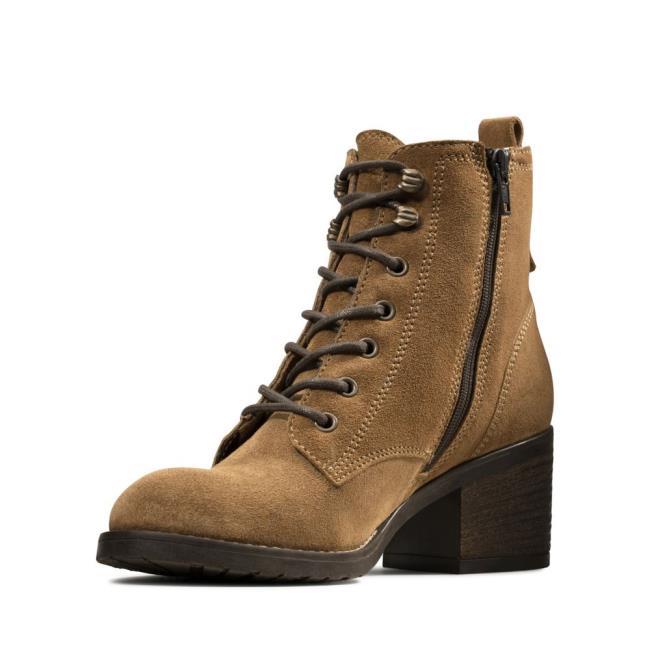 Botas Salto Alto Clarks Thornby Renda Feminino Marrom | CLK520UER