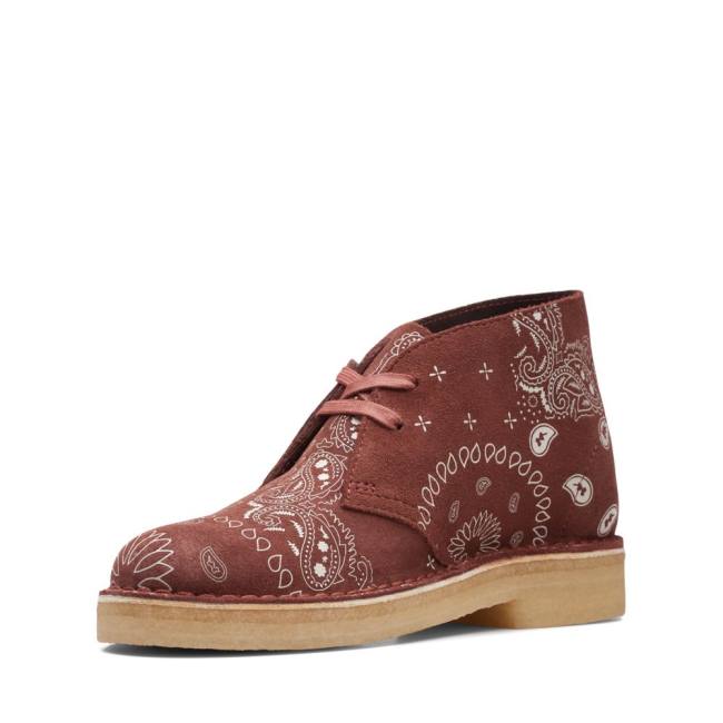 Botas do Deserto Clarks Desert Boot Classicos Feminino Vermelhas | CLK470NBI