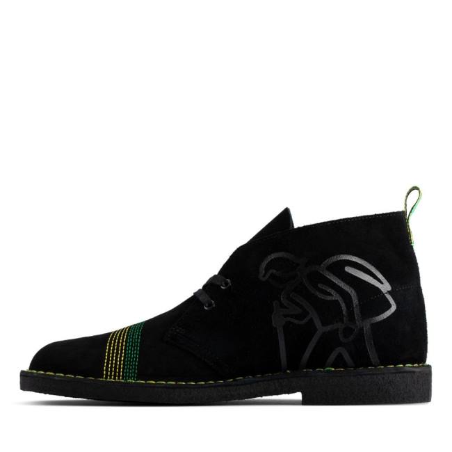 Botas do Deserto Clarks Desert Jamaica Masculino Pretas Verdes | CLK134FXP