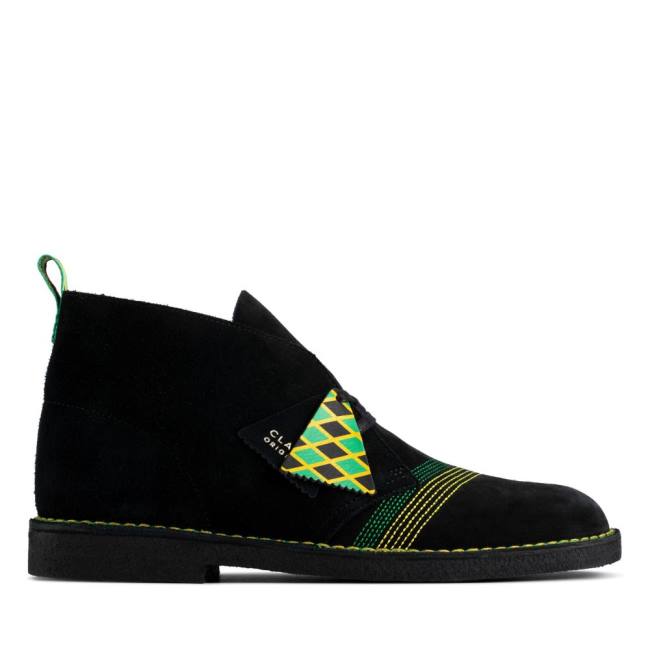 Botas do Deserto Clarks Desert Jamaica Masculino Pretas Verdes | CLK134FXP