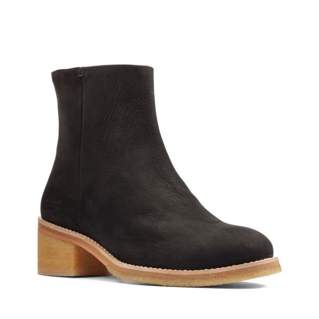 Botins Clarks Amara Crepe Feminino Pretas | CLK854CWH