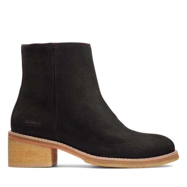 Botins Clarks Amara Crepe Feminino Pretas | CLK854CWH