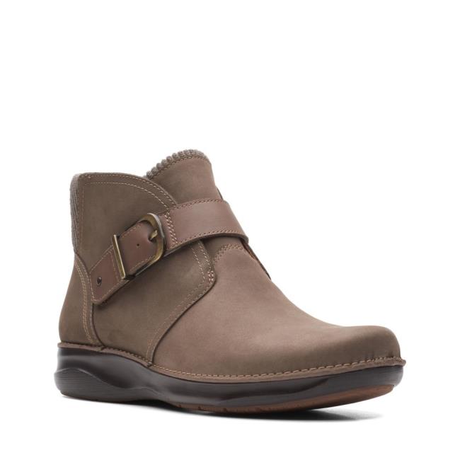 Botins Clarks Appley Medio Feminino Cinzentas Marrom | CLK149HLI