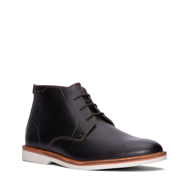 Botins Clarks Atticus LT Medio Masculino Marrom Escuro | CLK295PJK