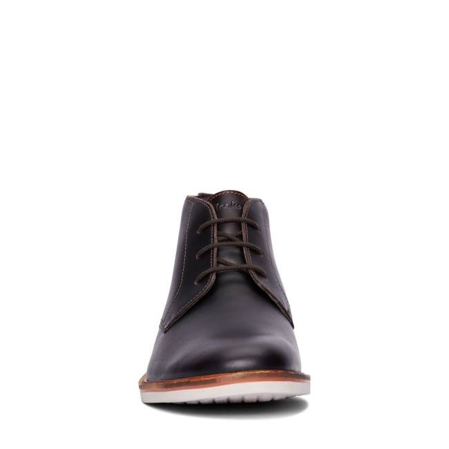 Botins Clarks Atticus LT Medio Masculino Marrom Escuro | CLK295PJK