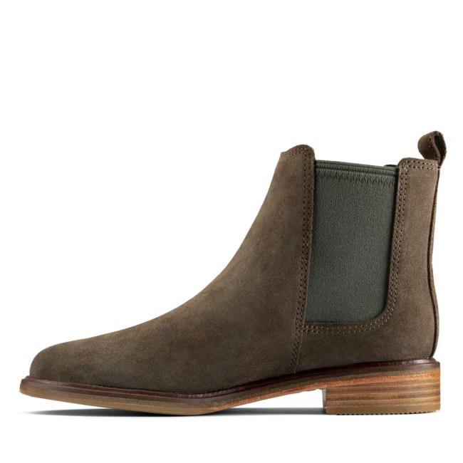 Botins Clarks Clarkdale Arlo Feminino Verde Oliva Escuro | CLK308OZV