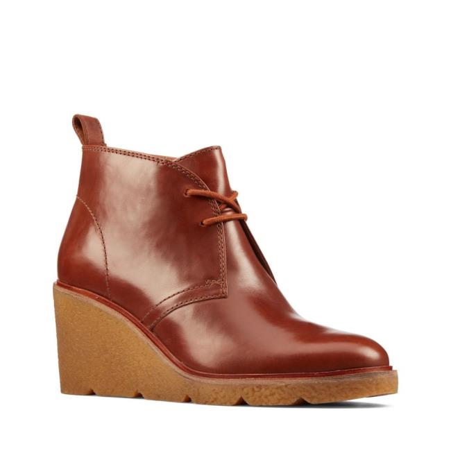 Botins Clarks Clarkford DBT Feminino Marrom Escuro | CLK280GHQ