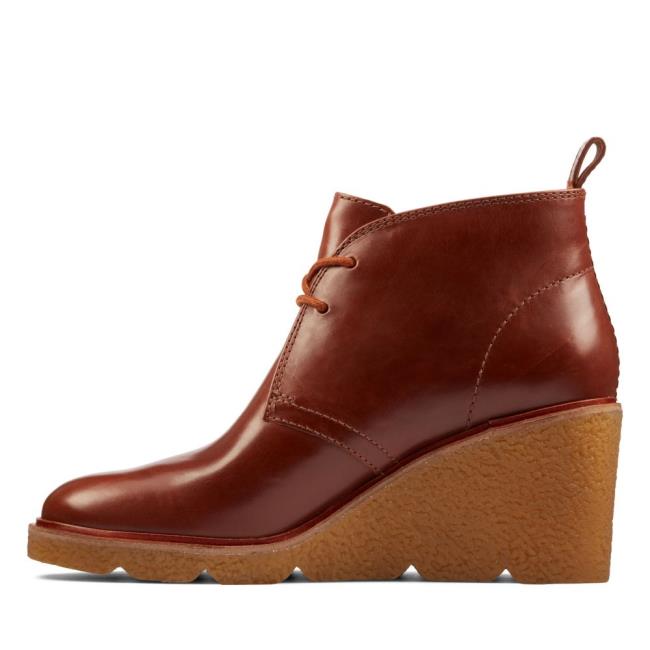 Botins Clarks Clarkford DBT Feminino Marrom Escuro | CLK280GHQ