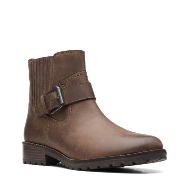 Botins Clarks Clarkwell Alças Feminino Marrom Escuro | CLK479BDY