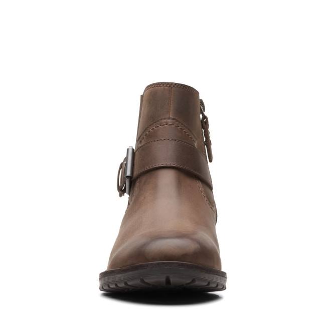 Botins Clarks Clarkwell Alças Feminino Marrom Escuro | CLK479BDY