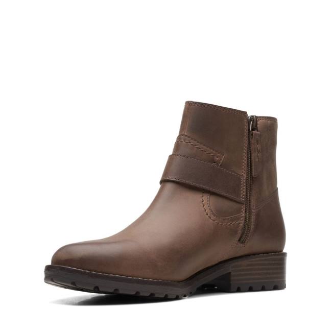 Botins Clarks Clarkwell Alças Feminino Marrom Escuro | CLK479BDY