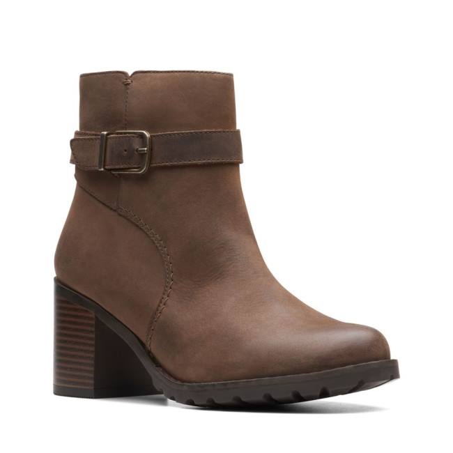 Botins Clarks Clarkwell Hall Feminino Marrom | CLK478LTO