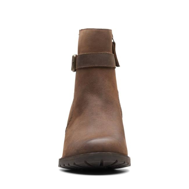 Botins Clarks Clarkwell Hall Feminino Marrom | CLK478LTO