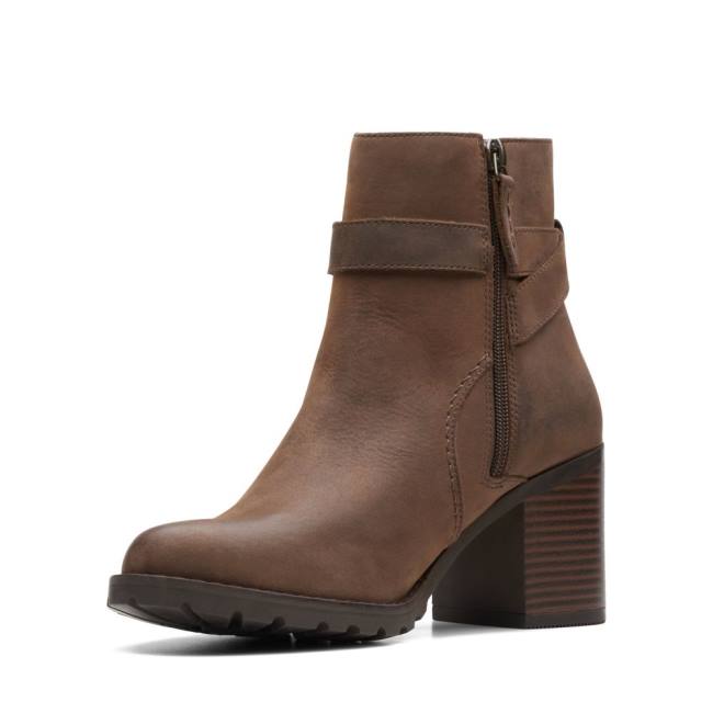 Botins Clarks Clarkwell Hall Feminino Marrom | CLK478LTO