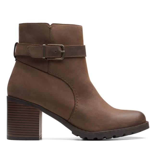 Botins Clarks Clarkwell Hall Feminino Marrom | CLK478LTO