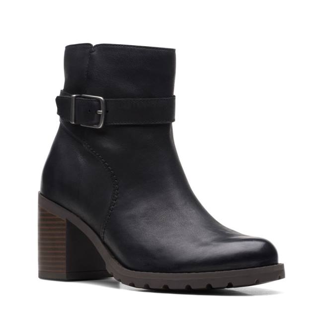 Botins Clarks Clarkwell Hall Feminino Pretas | CLK362EGL