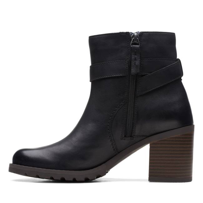 Botins Clarks Clarkwell Hall Feminino Pretas | CLK362EGL