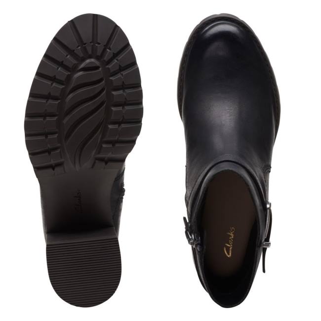 Botins Clarks Clarkwell Hall Feminino Pretas | CLK362EGL