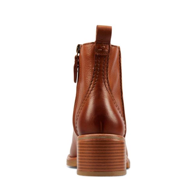 Botins Clarks Cologne Zip Feminino Marrom Escuro | CLK491ETD