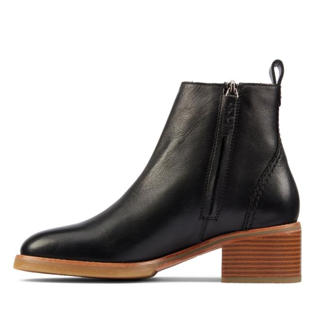 Botins Clarks Cologne Zip Feminino Pretas | CLK438DWU