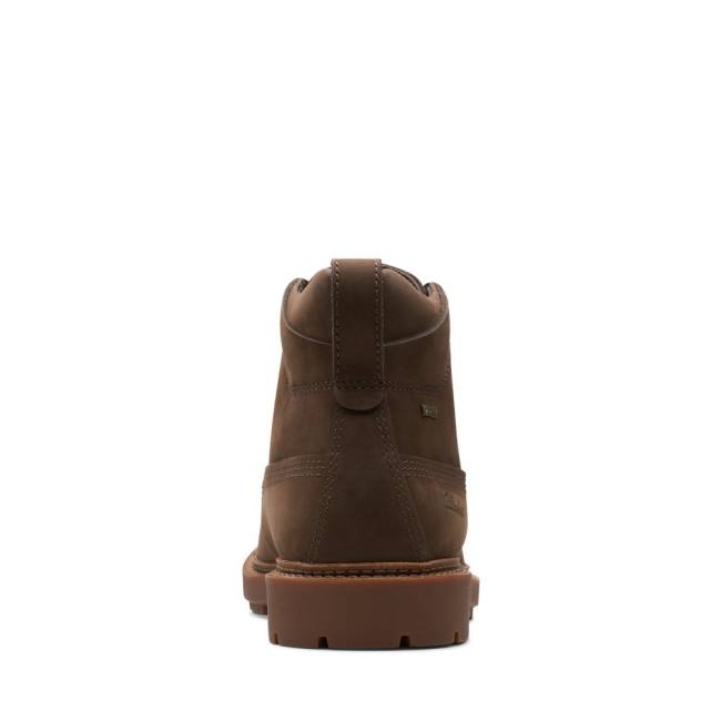 Botins Clarks Craftdale 2 Medio GORE-TEX Masculino Marrom Escuro | CLK390YIJ