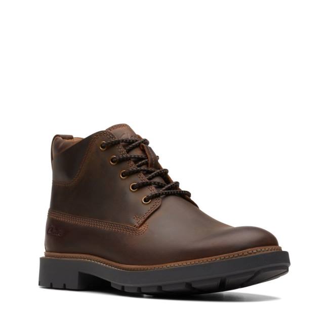 Botins Clarks Craftdale 2 Medio Masculino Marrom Escuro | CLK382PZW