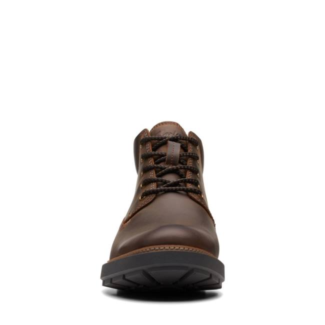 Botins Clarks Craftdale 2 Medio Masculino Marrom Escuro | CLK382PZW