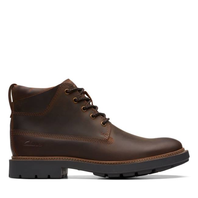 Botins Clarks Craftdale 2 Medio Masculino Marrom Escuro | CLK382PZW