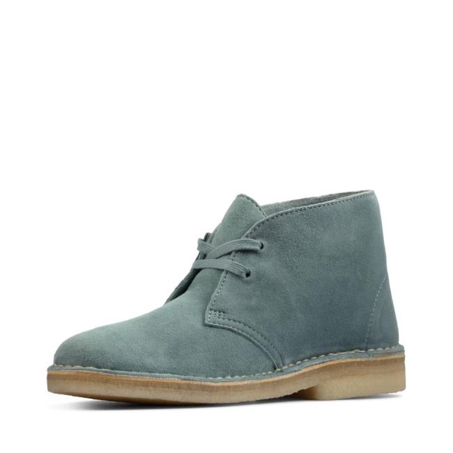 Botins Clarks Desert Boot Feminino Azuis | CLK169OFE