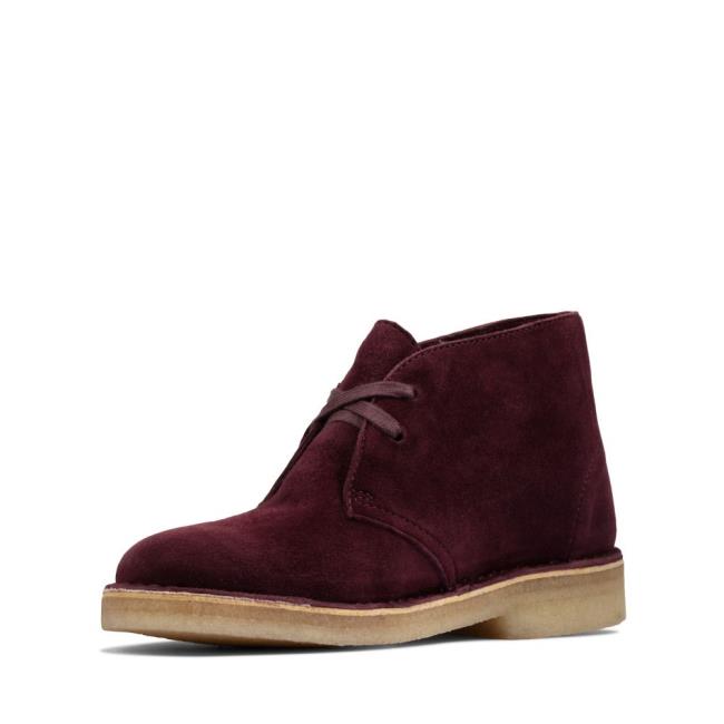 Botins Clarks Desert Boot Feminino Bordeaux | CLK234VUT