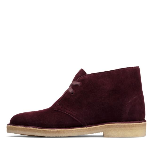 Botins Clarks Desert Boot Feminino Bordeaux | CLK234VUT