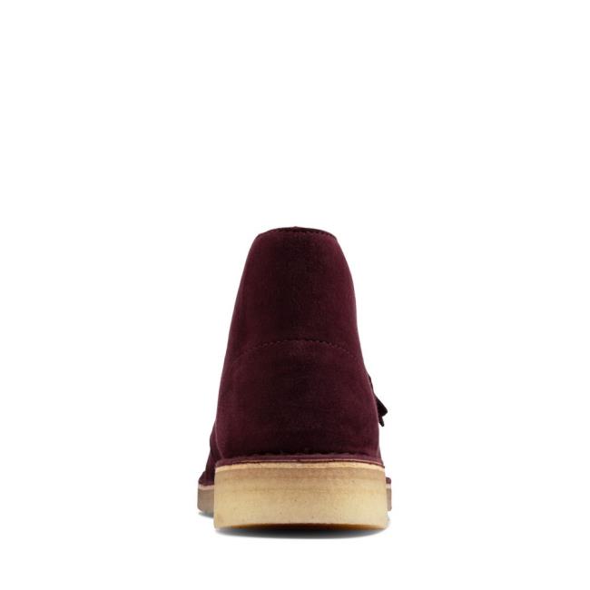 Botins Clarks Desert Boot Feminino Bordeaux | CLK234VUT