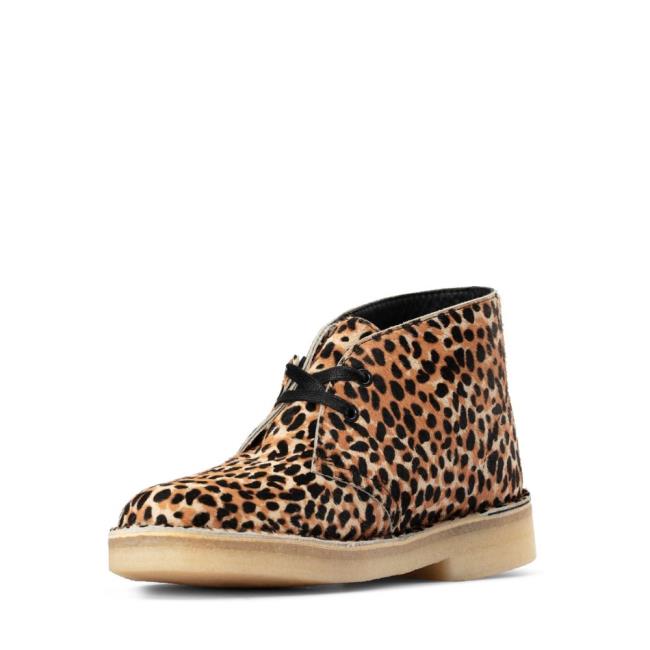 Botins Clarks Desert Boot Feminino Leopardo | CLK714XLN